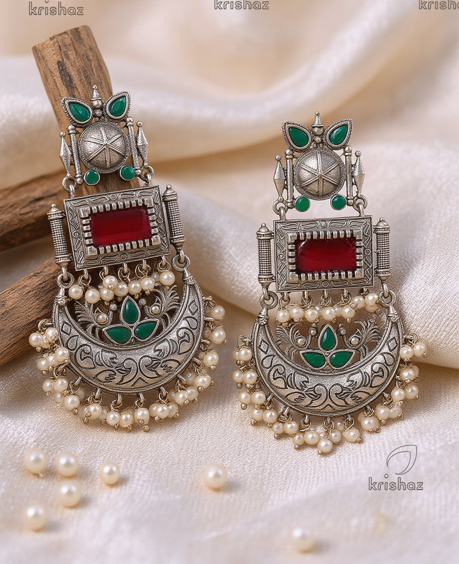 Noor Peacock Dangler Earrings