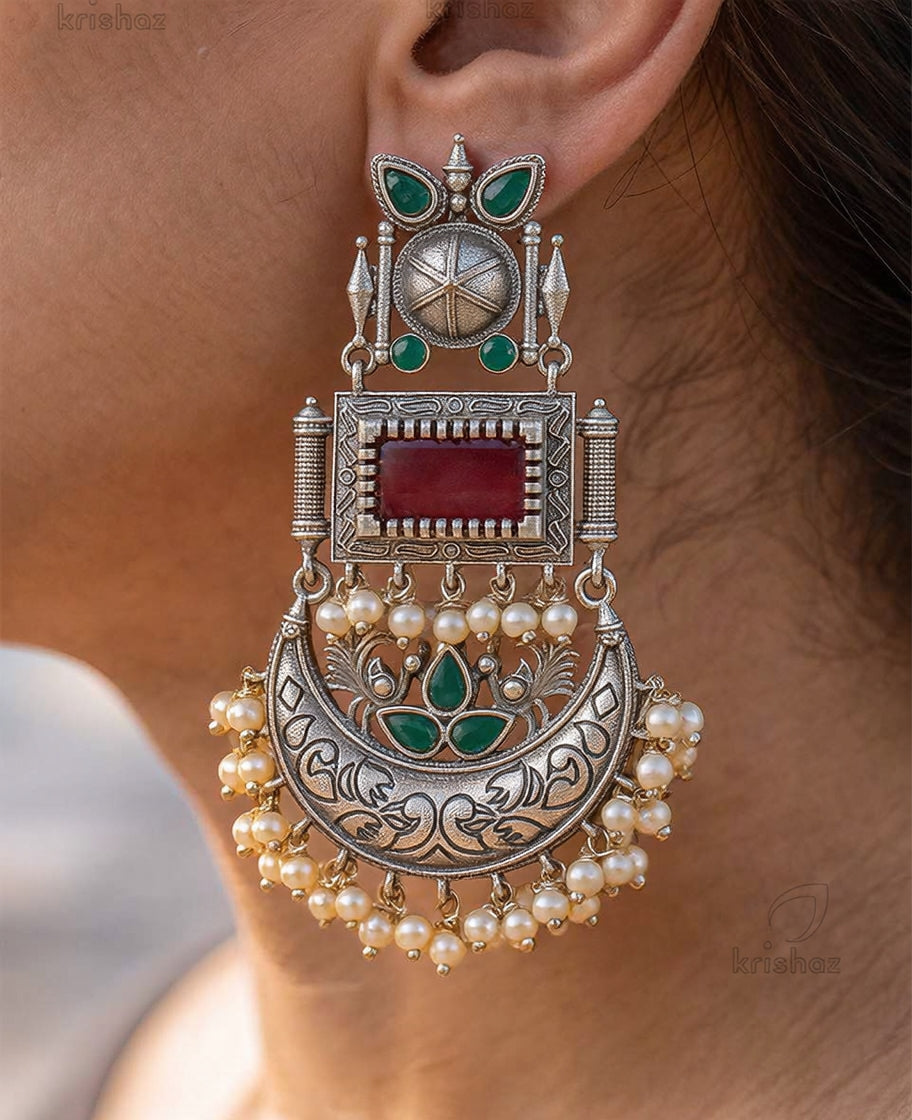 Noor Peacock Dangler Earrings