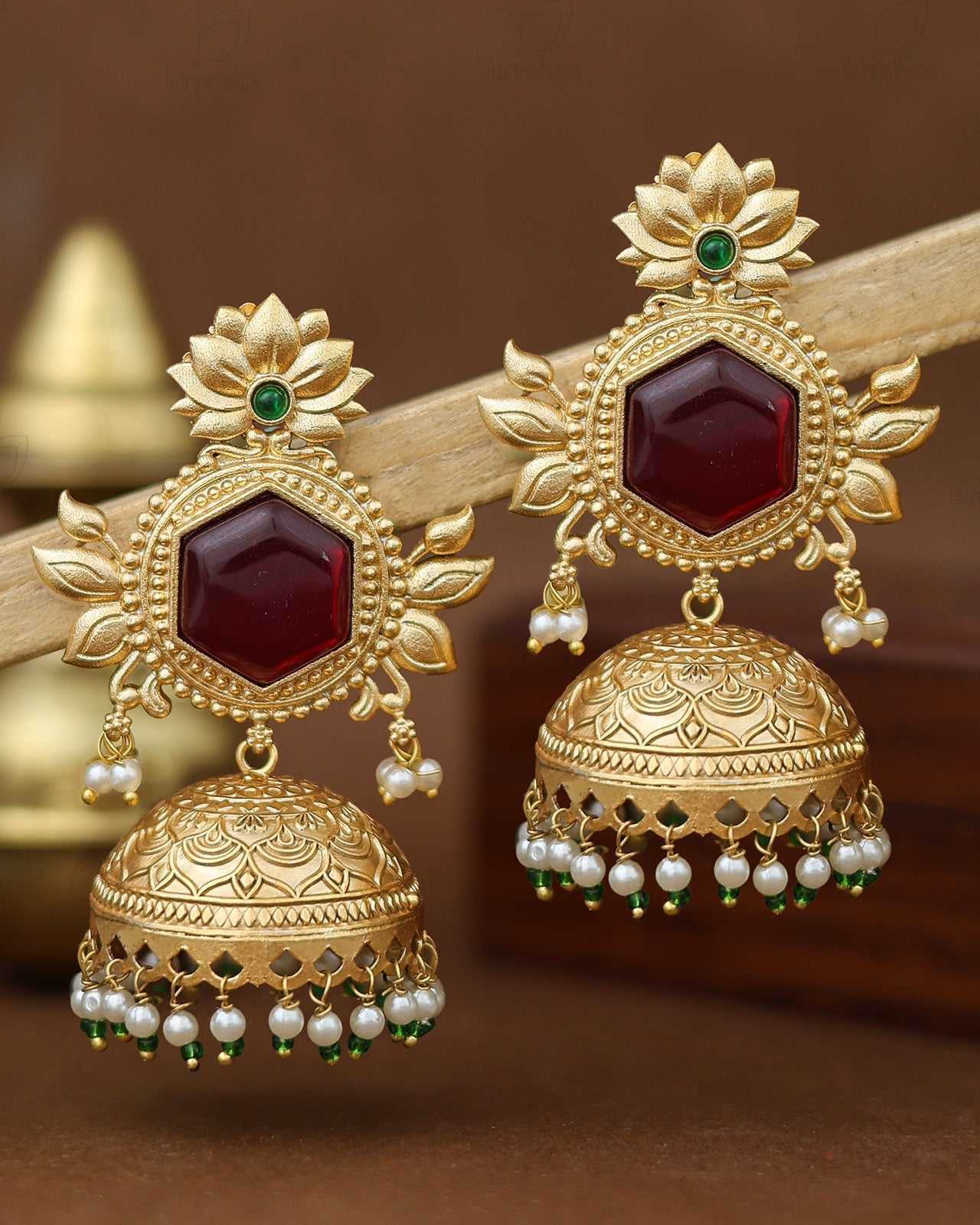 Simran Gold Jhumki Earrings